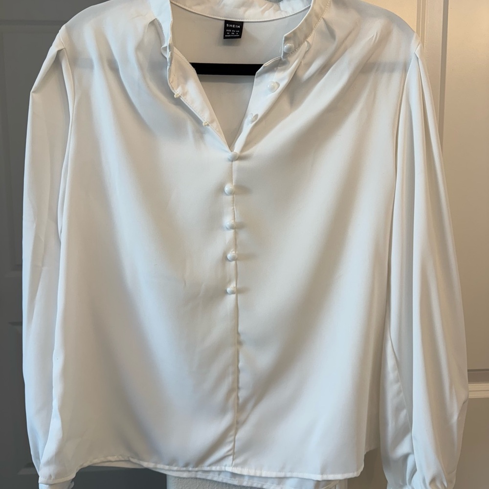 White Button-Up Blouse